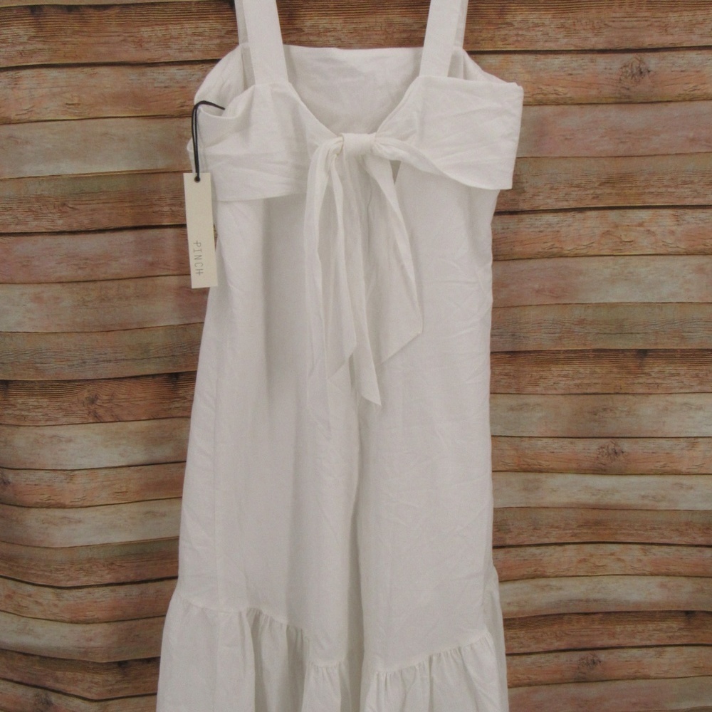 PINCH Off-White Back Tied Sleeveless Maxi Dress L  NWT